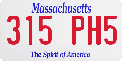 MA license plate 315PH5