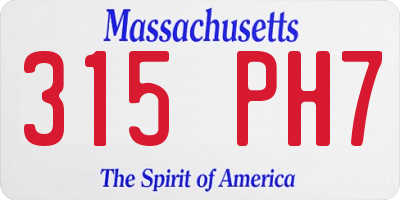 MA license plate 315PH7