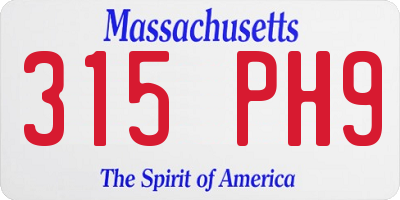 MA license plate 315PH9