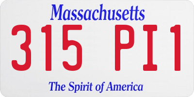 MA license plate 315PI1