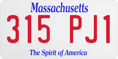 MA license plate 315PJ1