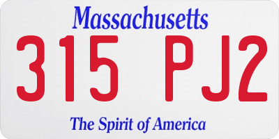 MA license plate 315PJ2