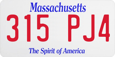 MA license plate 315PJ4