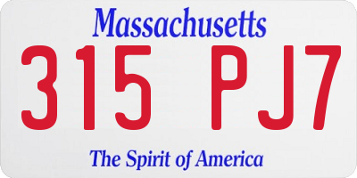 MA license plate 315PJ7