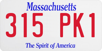 MA license plate 315PK1