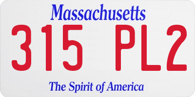 MA license plate 315PL2