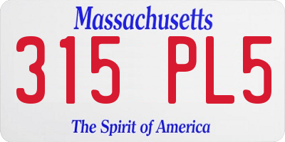 MA license plate 315PL5