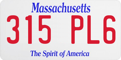 MA license plate 315PL6