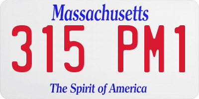 MA license plate 315PM1