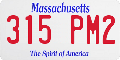 MA license plate 315PM2