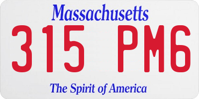 MA license plate 315PM6