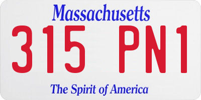 MA license plate 315PN1
