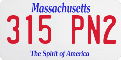 MA license plate 315PN2
