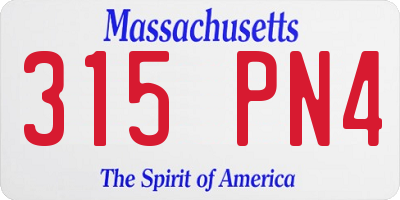 MA license plate 315PN4
