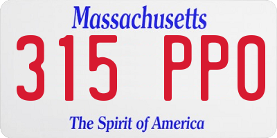 MA license plate 315PP0