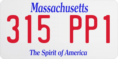MA license plate 315PP1