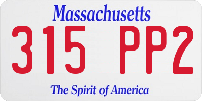 MA license plate 315PP2
