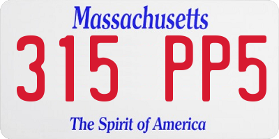 MA license plate 315PP5