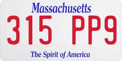 MA license plate 315PP9