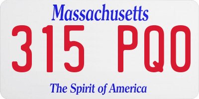 MA license plate 315PQ0