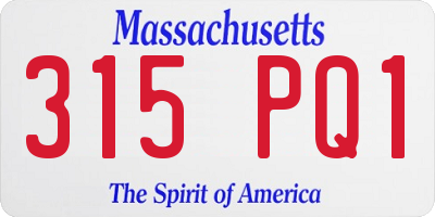 MA license plate 315PQ1