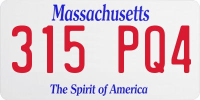 MA license plate 315PQ4