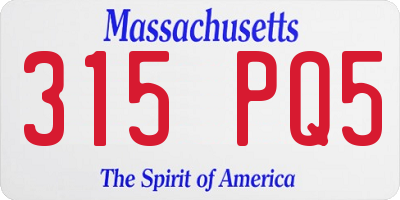 MA license plate 315PQ5