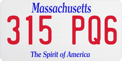 MA license plate 315PQ6