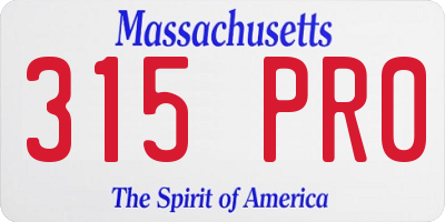 MA license plate 315PR0