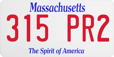 MA license plate 315PR2