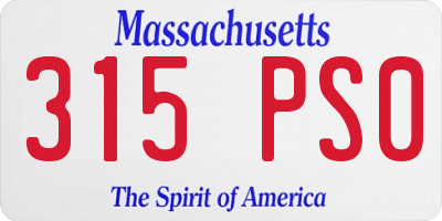 MA license plate 315PS0
