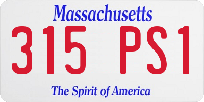 MA license plate 315PS1