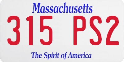 MA license plate 315PS2