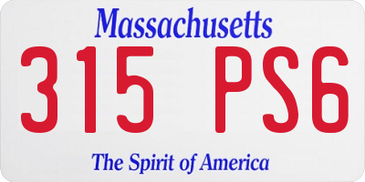 MA license plate 315PS6