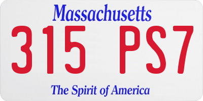 MA license plate 315PS7