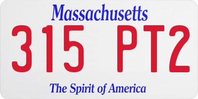MA license plate 315PT2
