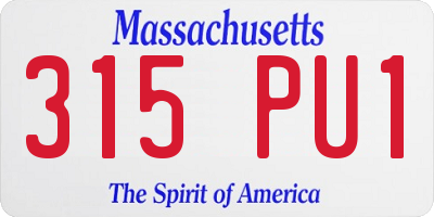 MA license plate 315PU1
