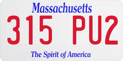 MA license plate 315PU2