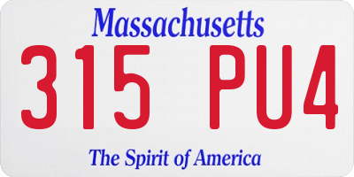MA license plate 315PU4