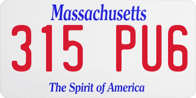 MA license plate 315PU6