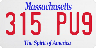 MA license plate 315PU9