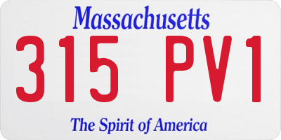 MA license plate 315PV1