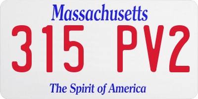 MA license plate 315PV2