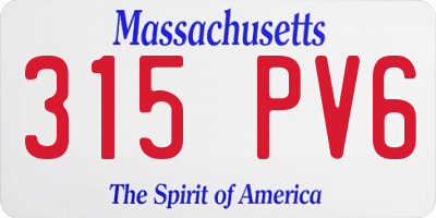 MA license plate 315PV6