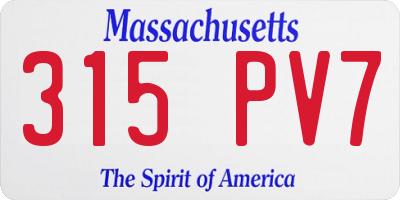 MA license plate 315PV7