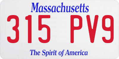 MA license plate 315PV9