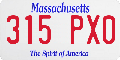 MA license plate 315PX0
