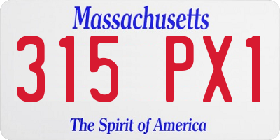 MA license plate 315PX1