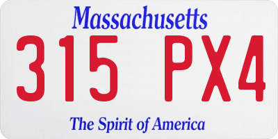 MA license plate 315PX4