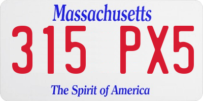 MA license plate 315PX5